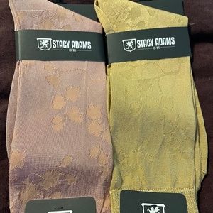 2 Pair (Gold and Rose Gold) Stacy Adams Dress Socks, Size 8-13